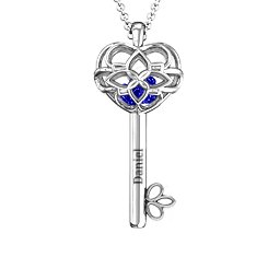 “Beautiful Blossoms” Caged Key Pendant