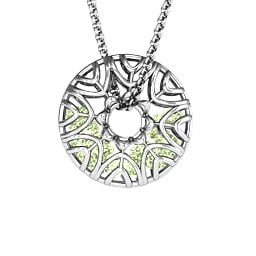 Endless Love Caged Stones Pendant in 925 Sterling Silver with Peridot