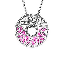 Endless Love Caged Stones Pendant in 925 Sterling Silver with Pink Tourmaline