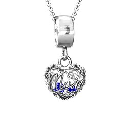 Engravable Mom Heart Cage Pendant with 2-4 Gemstones