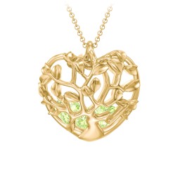 Family Tree Caged Heart Pendant