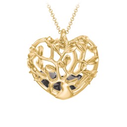 Family Tree Caged Heart Pendant