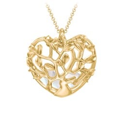 Family Tree Caged Heart Pendant