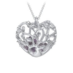 Family Tree Caged Heart Pendant
