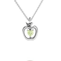An Apple A Day Pendant in 925 Sterling Silver with Peridot