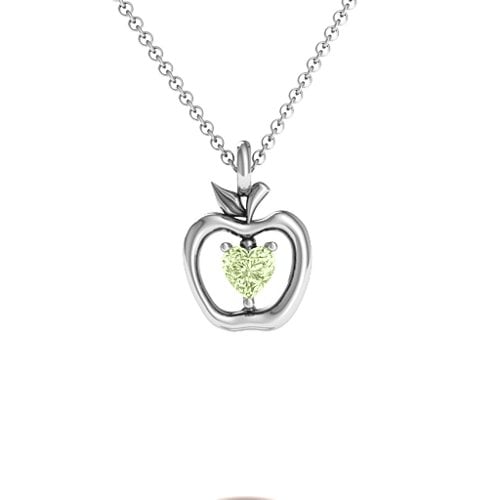 An Apple A Day Pendant – Sterling Silver with Peridot