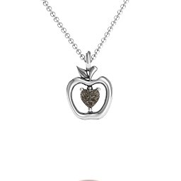 An Apple A Day Pendant in 925 Sterling Silver with Smokey Quartz