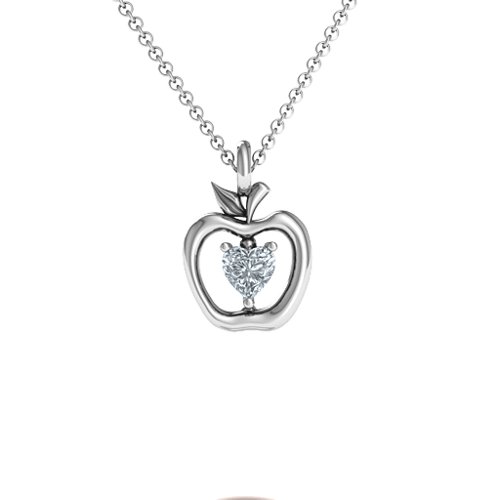 An Apple A Day Pendant – Sterling Silver with Diamond