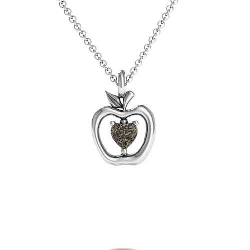 An Apple A Day Pendant – Sterling Silver with Smokey Quartz