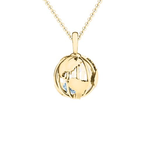On Top of the World Pendant – 14K Yellow Gold with Aquamarine