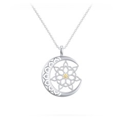 Sun and Moon Mandala Pendant – Sterling Silver with Citrine