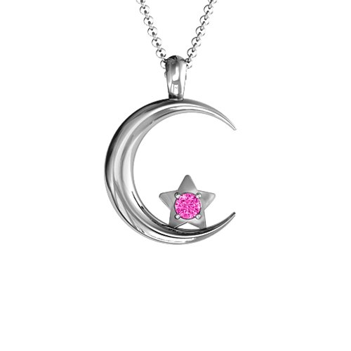 Moonlight Love Pendant – Sterling Silver with Pink Tourmaline