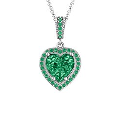 Sparkling Heart Halo Pendant