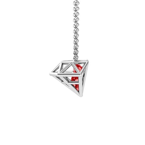Flat Back Diamond Cage Pendant With 1 - 3 Gemstones