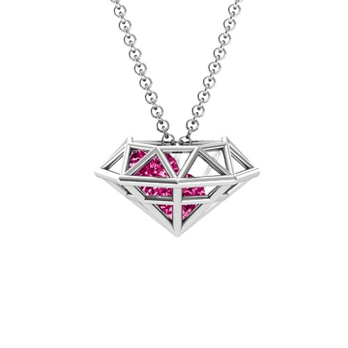 Flat Back Diamond Cage Pendant With 1 - 3 Gemstones