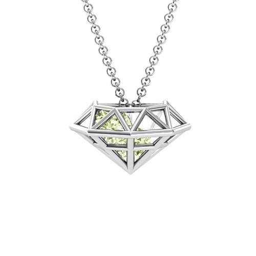 Flat Back Diamond Cage Pendant With 1 - 3 Gemstones
