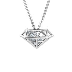 Flat Back Diamond Cage Pendant With 1 - 3 Gemstones – 10K Yellow Gold with Cubic Zirconia
