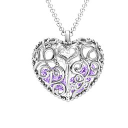 Filigree Lock & Key Heart Cage Pendant