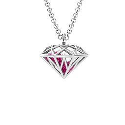 Diamond Cage Pendant with 1 - 4 Gemstones