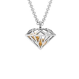 Diamond Cage Pendant with 1 - 4 Gemstones