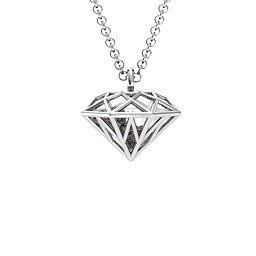 Diamond Cage Pendant with 1 - 4 Gemstones in 925 Sterling Silver with Smokey Quartz