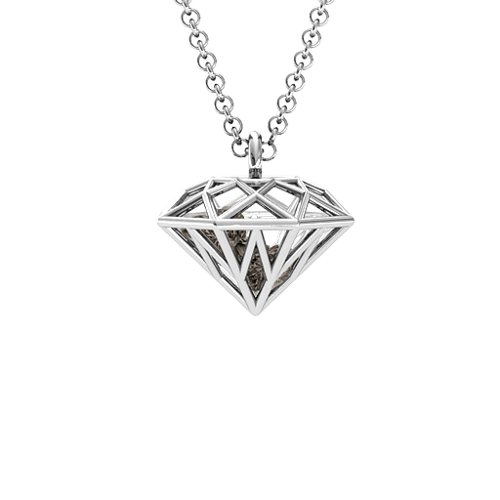 Diamond Cage Pendant with 1 - 4 Gemstones – Sterling Silver with Smokey Quartz
