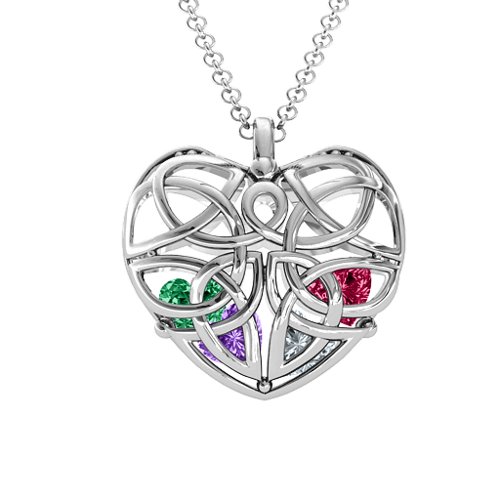 Celtic Trinity Knot Caged Heart Pendant