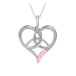 Eternal Love Celtic Trinity Knot Pendant with 1-3 Stones