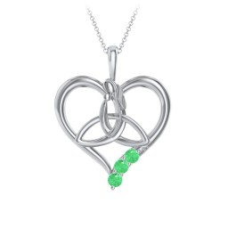 Eternal Love Celtic Trinity Knot Pendant with 1-3 Stones