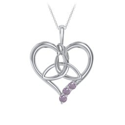 Eternal Love Celtic Trinity Knot Pendant with 1-3 Stones