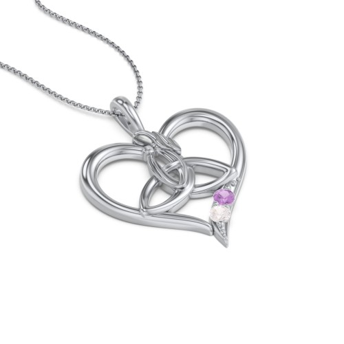 Eternal Love Celtic Trinity Knot Pendant with 1-3 Stones
