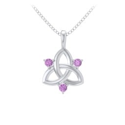 Three Stone Classic Celtic Trinity Knot Pendant