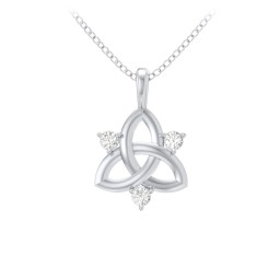 Three Stone Classic Celtic Trinity Knot Pendant