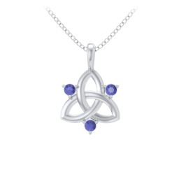 Three Stone Classic Celtic Trinity Knot Pendant