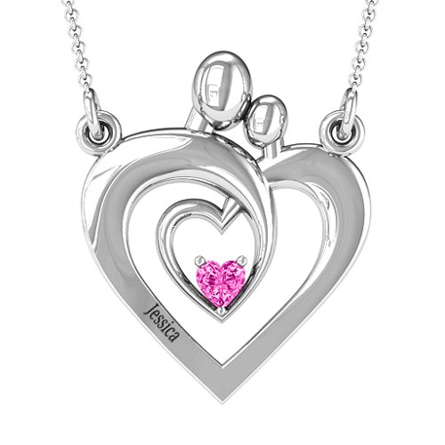 Unconditional Love Family Pendant – Sterling Silver with Pink Tourmaline