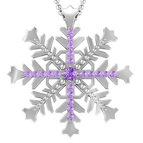 Sparkling Snowflake Pendant with Accents