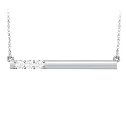 Engravable Family Bar Pendant with 1-5 Gemstones