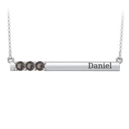 Engravable Family Bar Pendant with 1-5 Gemstones