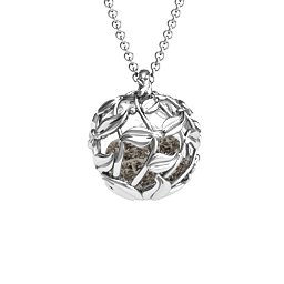 Luscious Leaf Cage Pendant in 925 Sterling Silver with Smokey Quartz, Aquamarine, Emerald, Ruby, and Cubic Zirconia