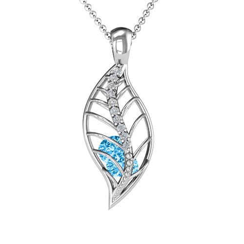Mint For Each Other Cage Leaf Pendant with Accents