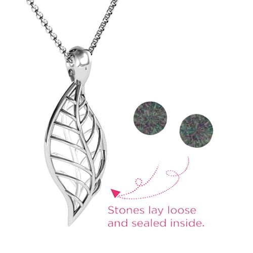 Encourage-Mint Cage Leaf Pendant