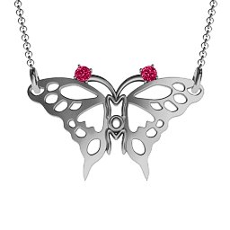 Butterfly Mom Birthstone Necklace