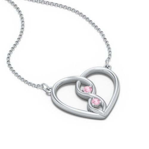 Entwined Infinity Heart Necklace – Sterling Silver with Pink Tourmaline