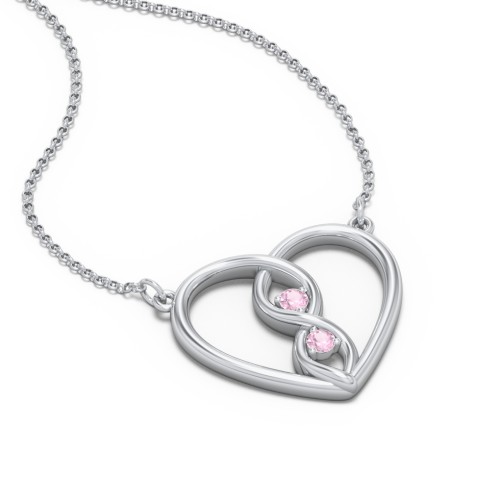 Entwined Infinity Heart Necklace – Sterling Silver with Pink Tourmaline