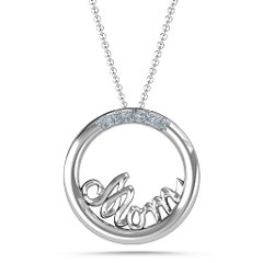 Aokarry Jewelry Women Sterling Silver Pendant Necklacescircle Cubic Zirconia Pendant
