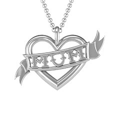 silver mum necklace