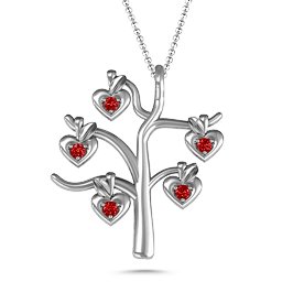 Tree Of Hearts 5-Stone Family Tree Necklace