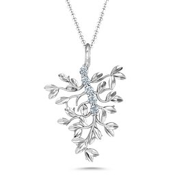 Roots Of Love 5-Stone Family Tree Necklace in 925 Sterling Silver with Diamond