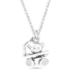 Teddy Bear Graduation Necklace – Sterling Silver
