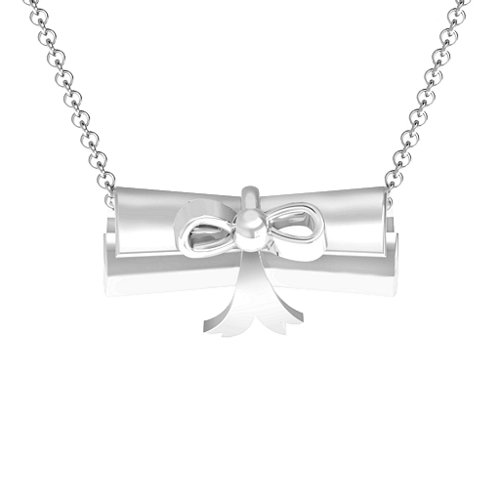 Engravable Graduation Scroll Necklace – Sterling Silver